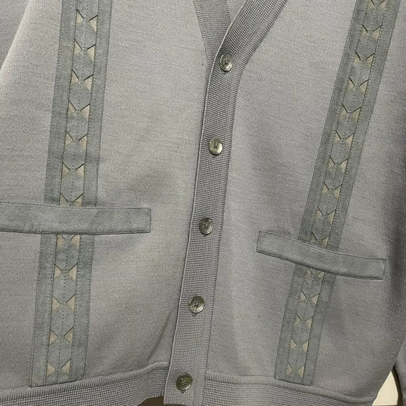 Vintage St. Croix Knit Zephyr Wool‎ Size M Button Front Cardigan Gray USA - Picture 7 of 9